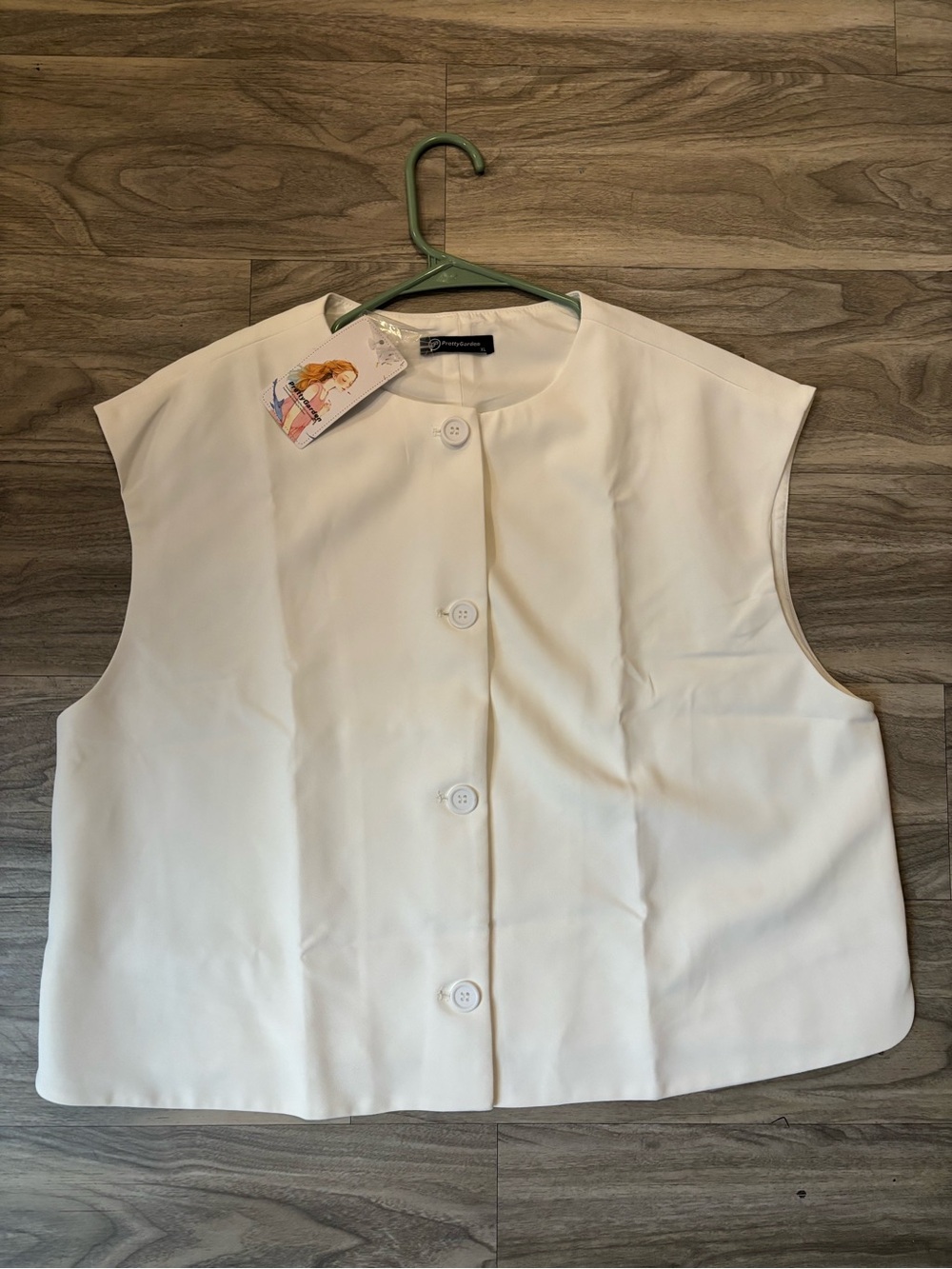 Classic White Sleeveless Button-Front Top